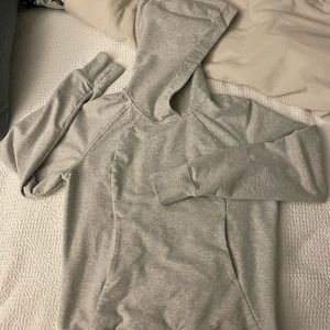 Women’s lululemon loungeful pullover hoodie sweater sweatshirt light grey 4